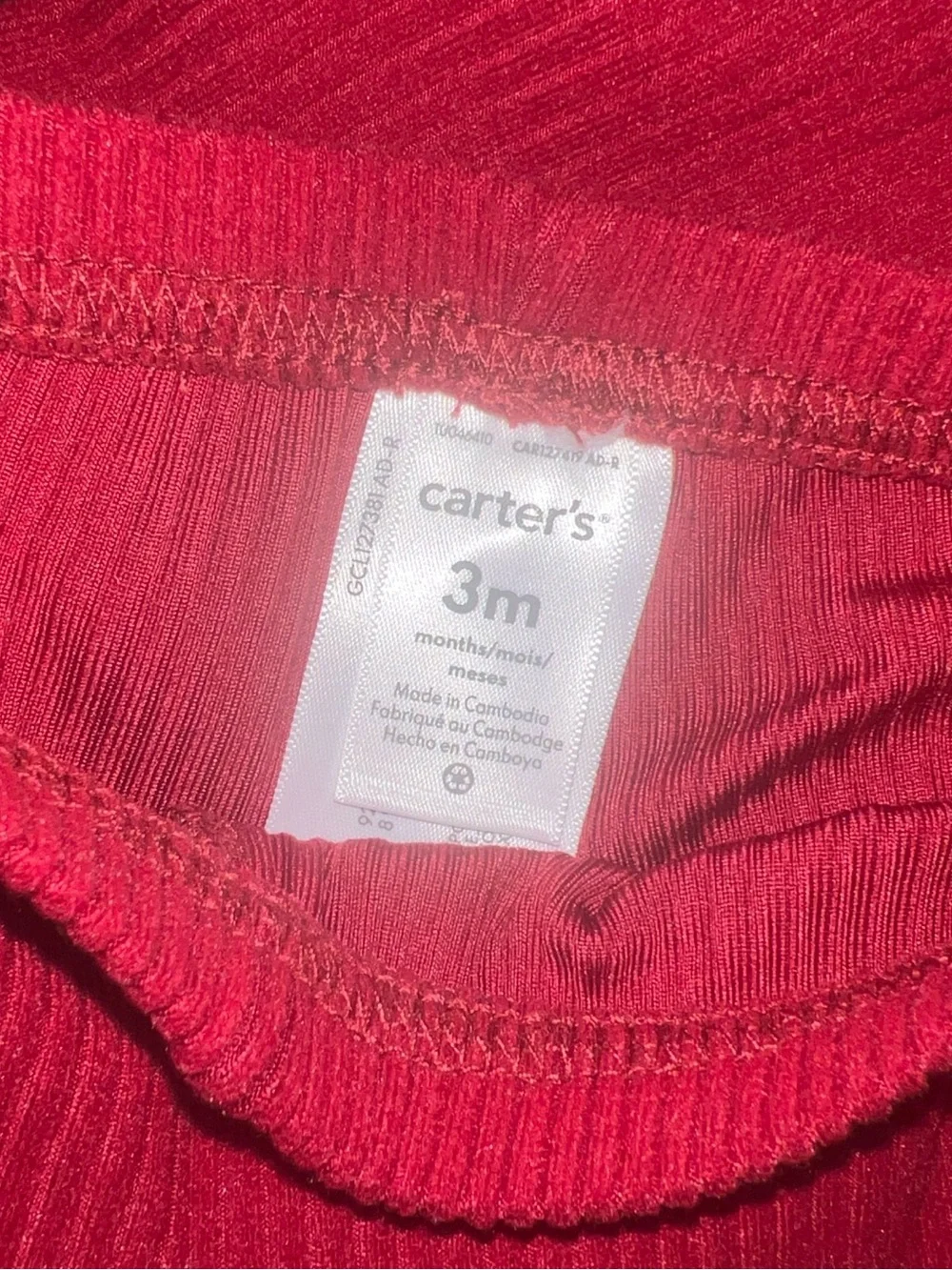 Carter's burgundy girl Ribbed Ruffle Bodysuit long  & Leggings Set 3 months